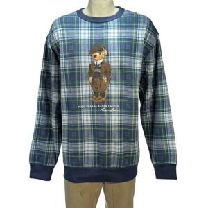 Polo Ralph Lauren Men's Polo Bear Plaid Fleece Sweatshirt 2XLT NWT $198